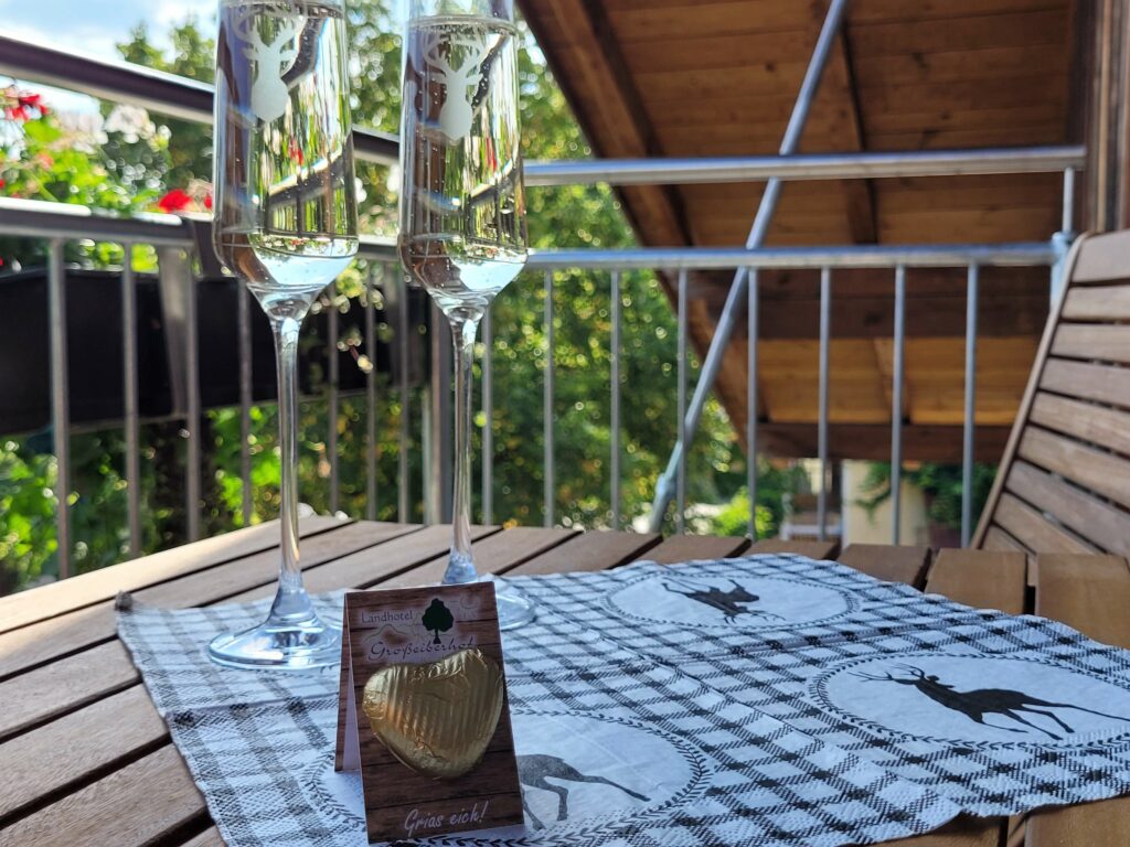 Blick über den Balkon im Landhotel Großeiberhof in Waldmünchen